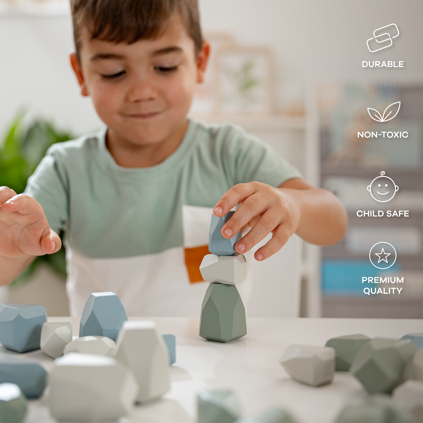 Stacking Blocks for Toddlers by Comfy Cubs, Boy Pack