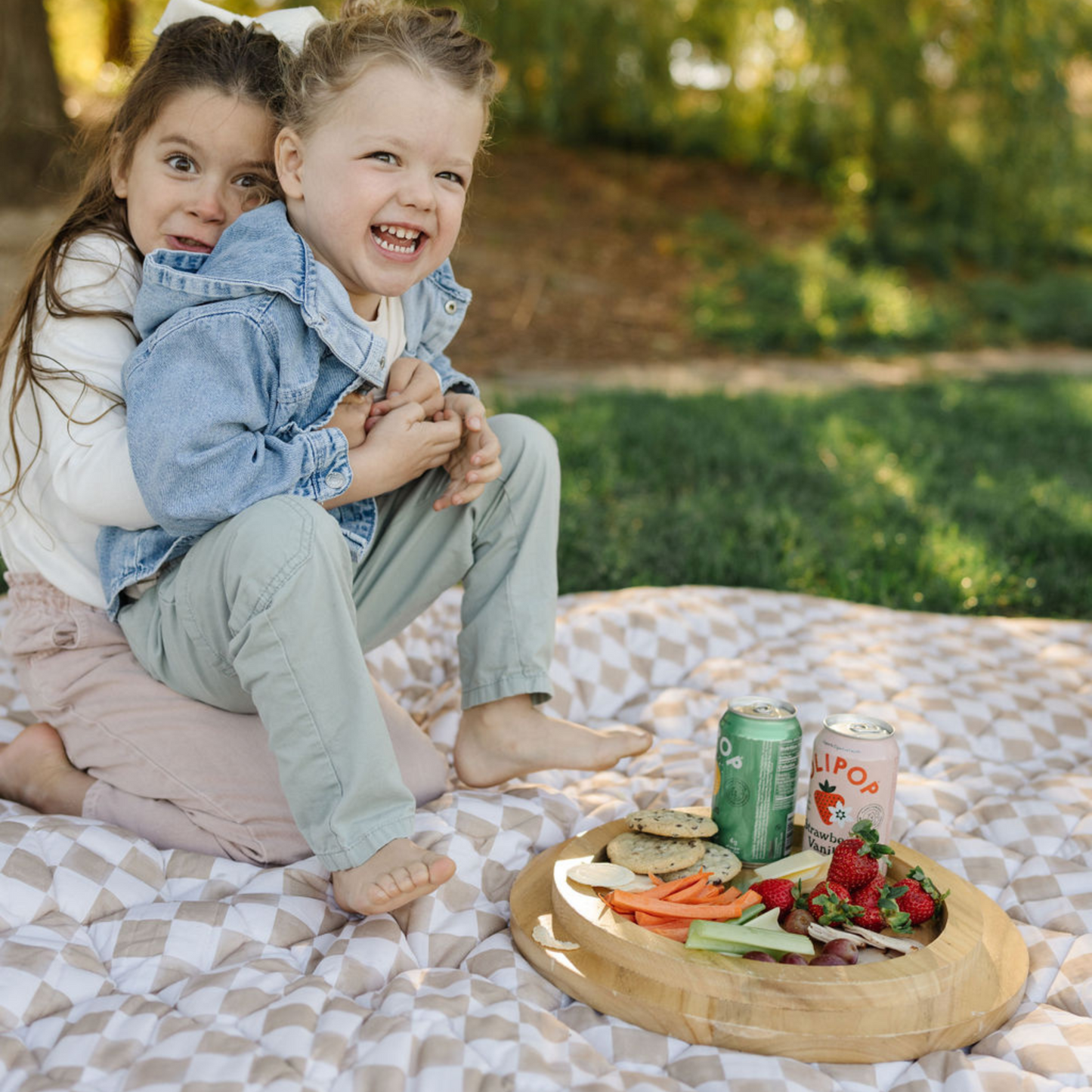 Checker Toffee Picnic Blanket