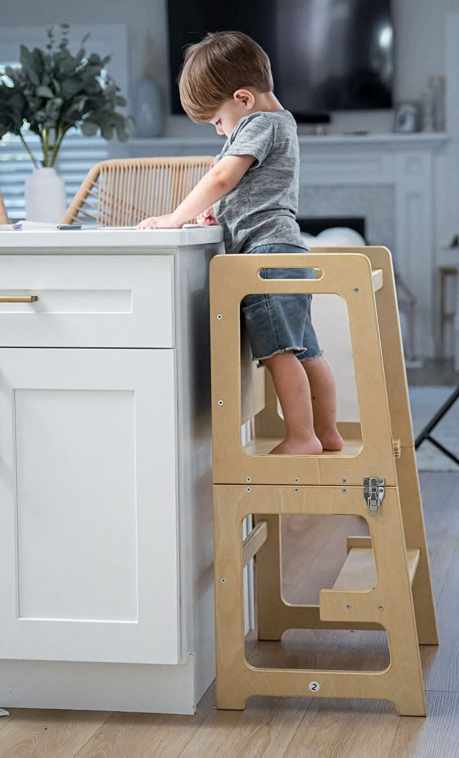 Date - 4 in 1 Kitchen Tower, Desk, Step Stool and Chalkboard