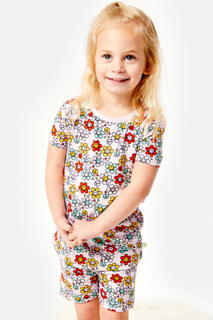 Shorts Pajama Set - Smiley Flowers