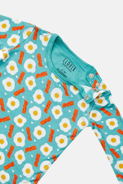 Long Sleeve Pajama Set - Bacon & Eggs Haze