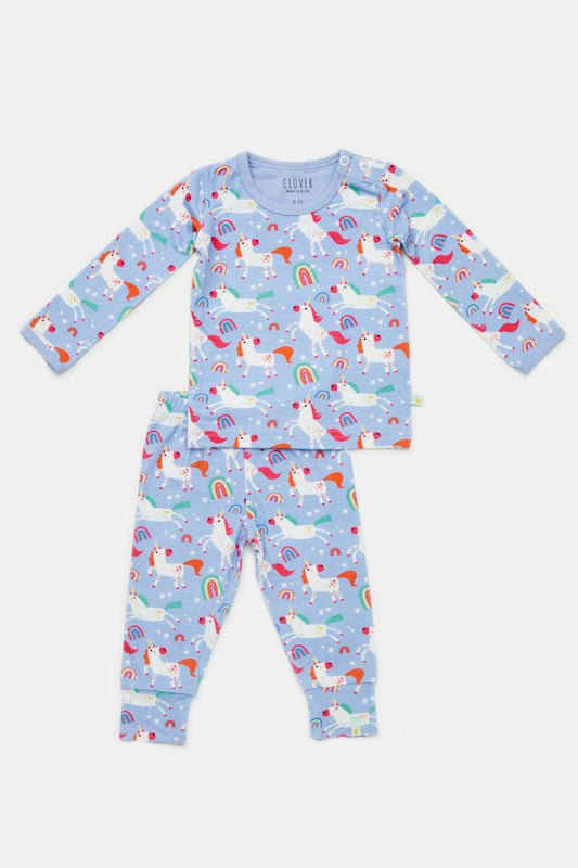 Long Sleeve Pajama Set - Unicorns