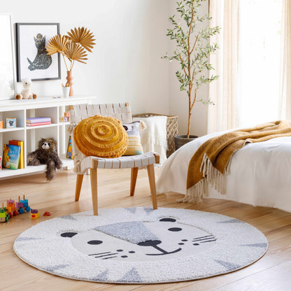 Kids Lion Animal Print Nursery Area Rug - Clearance