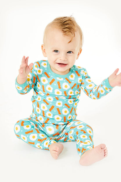 Long Sleeve Pajama Set - Bacon & Eggs Haze